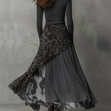 Laura | Women's Long Sleeve Leopard Print Ribbed Jumper