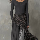 Laura | Women's Long Sleeve Leopard Print Ribbed Jumper