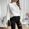 Lena | Women's Long Sleeve Relaxed Fit Ribbed Turtleneck Jumper - White