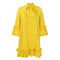 Evelyn | Women's Bow Detail Mini Tunic Dress - Yellow