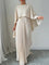 Bianca | Women's Pleated Satin Maxi Dress - Ivory