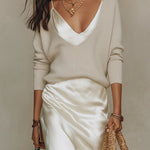 April | Women's Long Sleeve V Neck Jumper