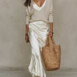 April | Women's Long Sleeve V Neck Jumper