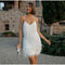 Violet | Women's Sequin Fringe Mini Cocktail Dress - White