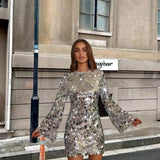 Shelley | Women's Long Sleeve Sequin Mini Cocktail Dress