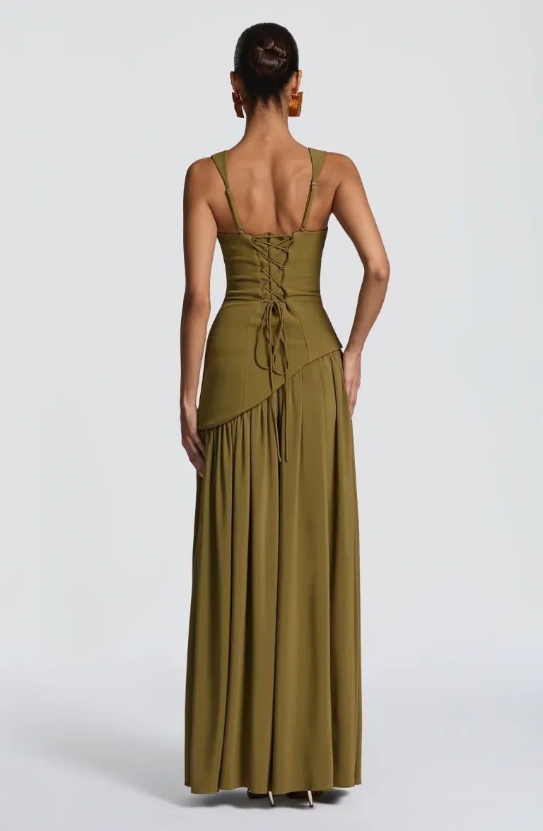 Vivienne | Women's Sleeveless Midi Dress - Green