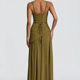 Vivienne | Women's Sleeveless Midi Dress - Green