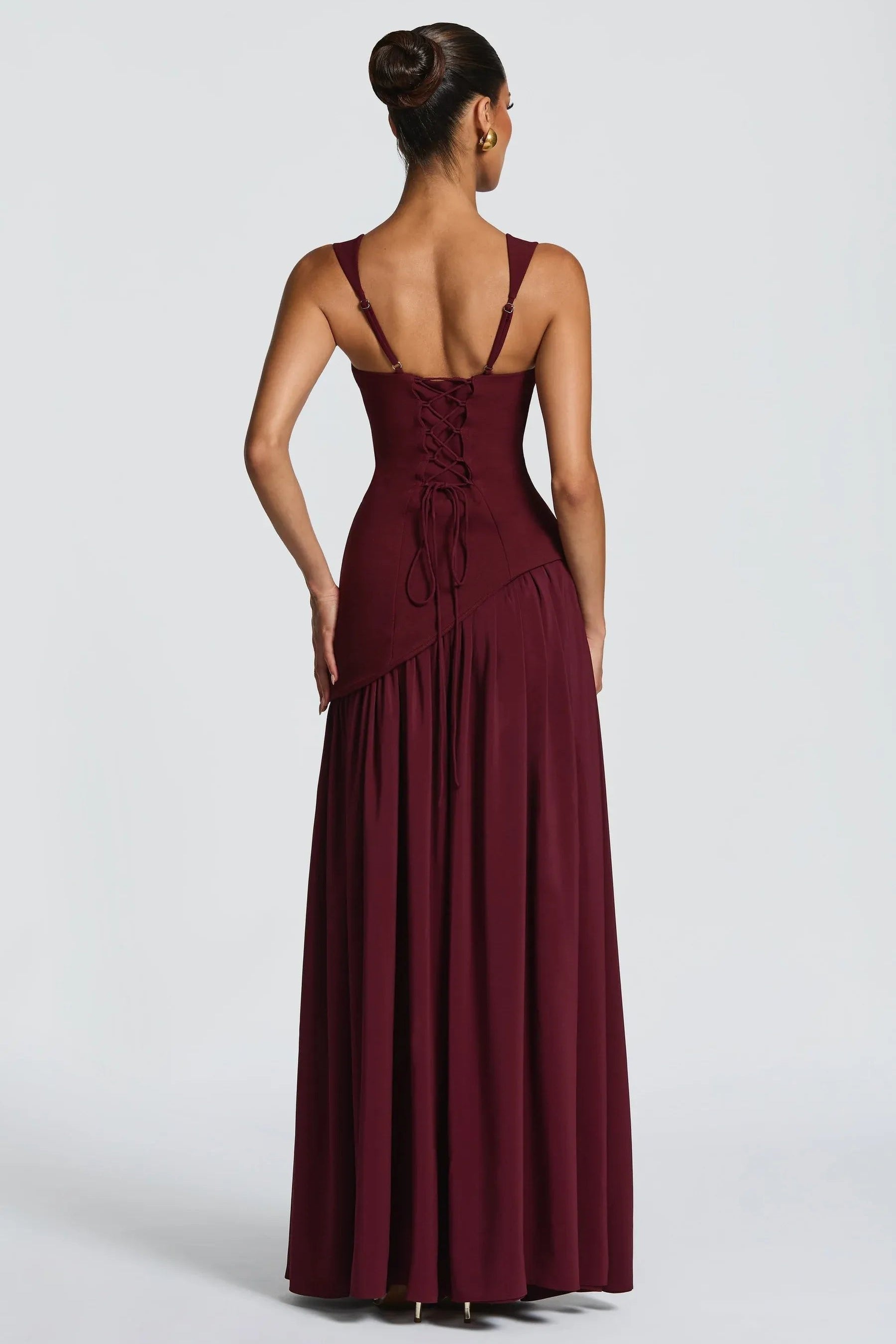 Vivienne | Women's Sleeveless Midi Dress - Burgundy