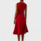 Uma | Women's Pleated Sleeveless Asymmetric Party Dress - Red