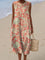 Carla | Women's Sleeveless Oversized Floral Midi Dress - Coral Floral