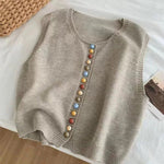 Vivian | Women's Sleeveless Button Front Cardigan