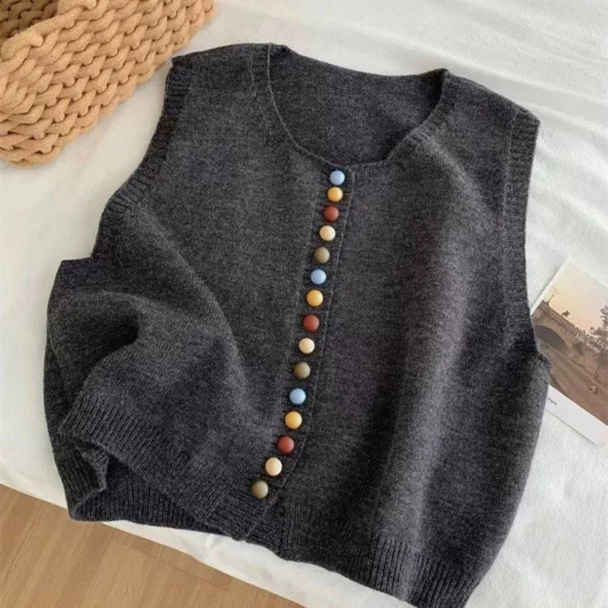 Vivian | Women's Sleeveless Button Front Cardigan