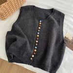Vivian | Women's Sleeveless Button Front Cardigan
