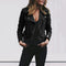 Clara | Women's Leather Look Slim Fit Biker Jacket - Black