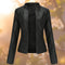 Sophie | Women's Faux Leather Slim Fit Biker Jacket - Black