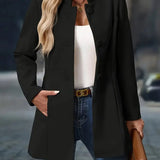 Susanna | Women's Open Front Longline Stand Collar Blazer