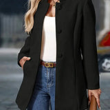 Susanna | Women's Open Front Longline Stand Collar Blazer