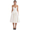Isla | Women's Corset Satin Midi Cocktail Dress - White