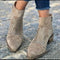 Piper | Women's Block Heel Suede Look Studded Ankle Boots - Taupe