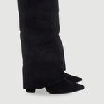 Willa | Women's Suede Look Fold Over Knee-High Boots