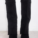 Willa | Women's Suede Look Fold Over Knee-High Boots