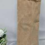 Eleanor | Women's Wedge Suede Look Buckle Knee-High Boots