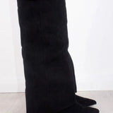 Whitney | Women's Suede Look Buckle Pointed Toe Boots