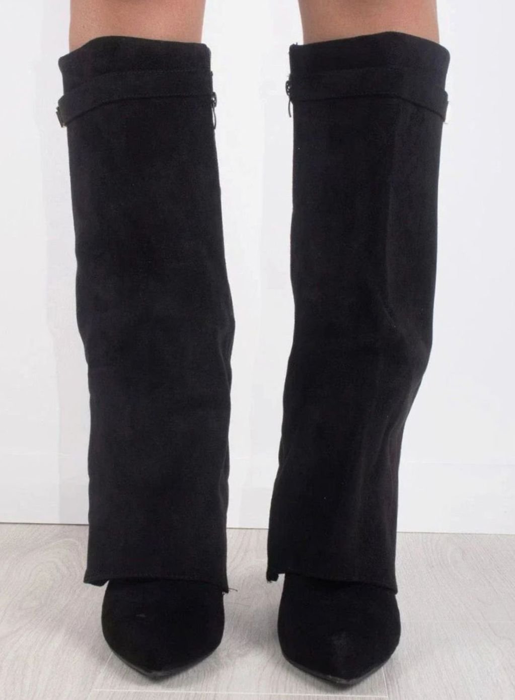 Whitney | Women's Suede Look Buckle Pointed Toe Boots