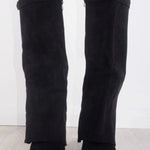 Whitney | Women's Suede Look Buckle Pointed Toe Boots