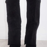 Whitney | Women's Suede Look Buckle Pointed Toe Boots