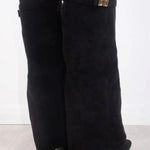 Whitney | Women's Suede Look Buckle Pointed Toe Boots