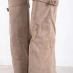 Whitney | Women's Suede Look Buckle Pointed Toe Boots - Brown Suede