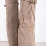Whitney | Women's Suede Look Buckle Pointed Toe Boots - Brown Suede