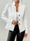 Emma | Women's Quilted Tailored Cable Knit Blazer - White