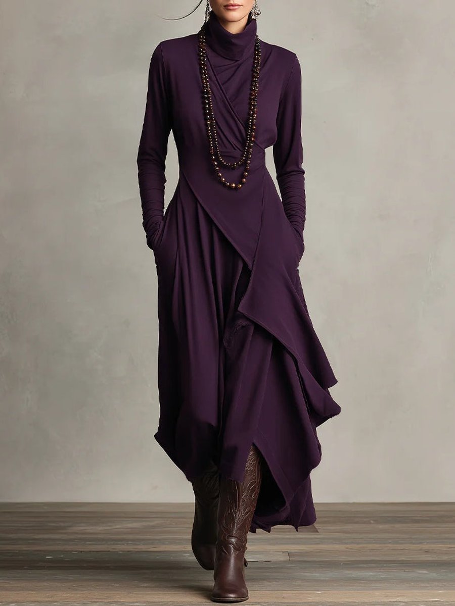 Courtney | Women's Long Sleeve Asymmetric Turtleneck Jumper