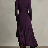 Courtney | Women's Long Sleeve Asymmetric Turtleneck Jumper - Purple