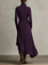 Courtney | Women's Long Sleeve Asymmetric Turtleneck Jumper - Purple
