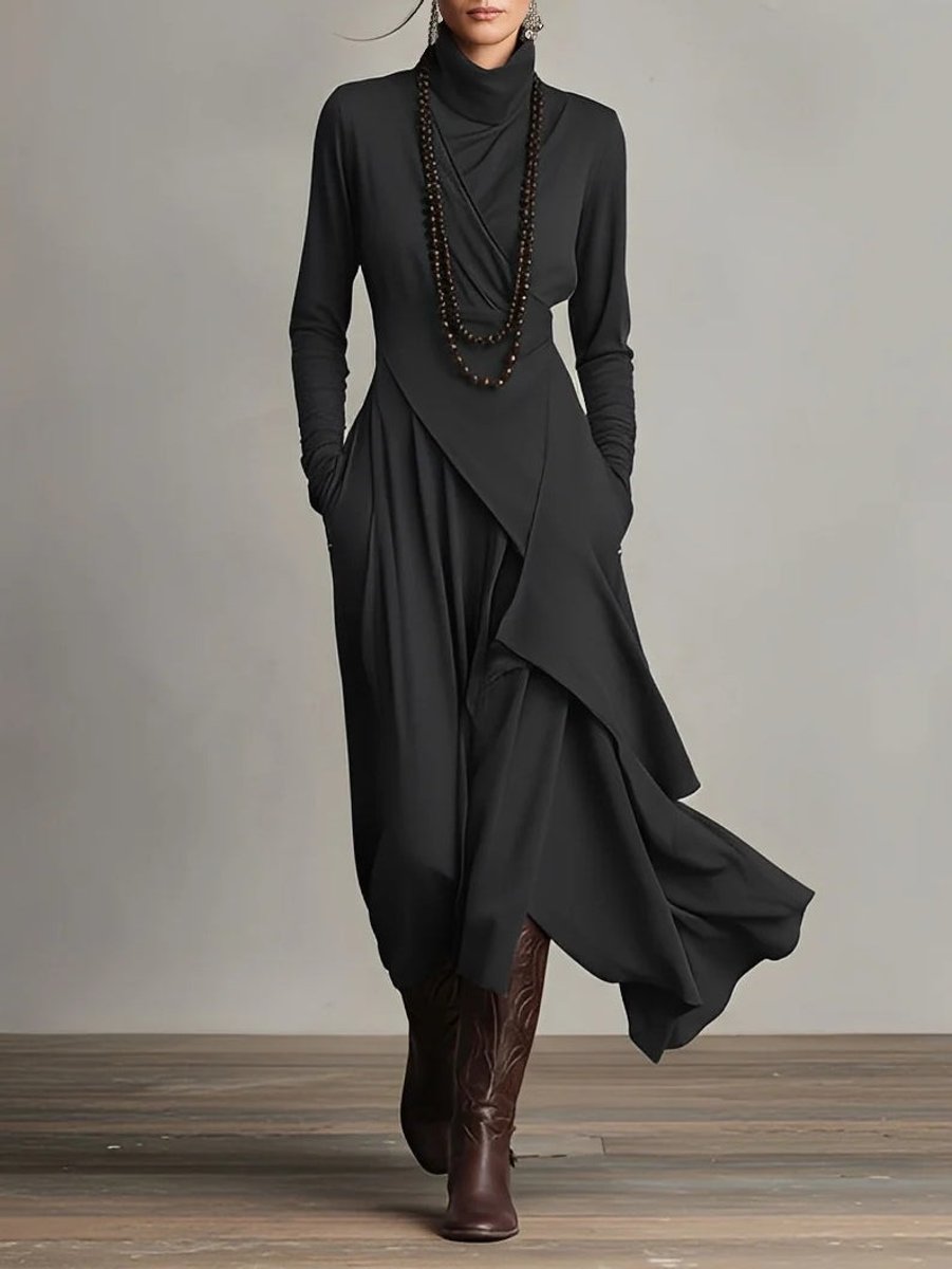 Courtney | Women's Long Sleeve Asymmetric Turtleneck Jumper