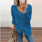 Nora | Women's Long Sleeve Button Front V Neck Cardigan - Blue