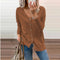 Nora | Women's Long Sleeve Button Front V Neck Cardigan - Brown