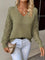 Clementine | Women's V Neck Jumper - Olive Green