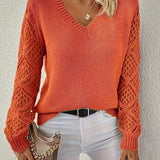 Clementine | Women's V Neck Jumper - Orange