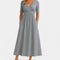Ophelia | Women's V Neck Wrap Midi Dress - Grey