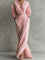 Selena | Women's Long Sleeve Oversized V Neck Maxi Dress - Pink