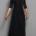 Eliza | Women's Long Sleeve Velvet Maxi Wedding Guest Dress