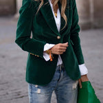 Noelle | Women's Single Breasted Blazer - Dark Green