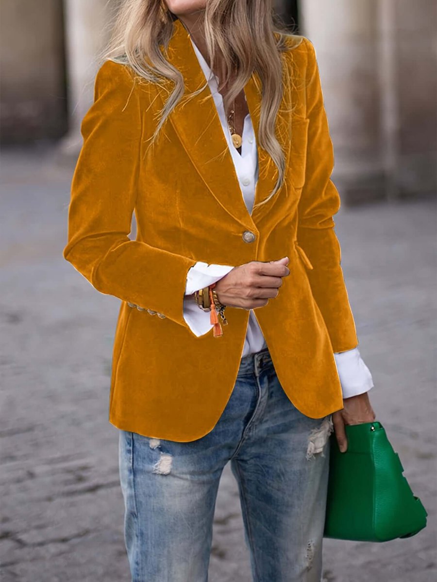 Noelle | Women's Single Breasted Blazer - Ginger