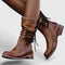 Felicity | Women's Block Heel Studded Knee-High Boots - Brown