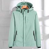 Sabrina | Women's Hooded Waterproof Rain Jacket - Mint Green