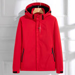 Sabrina | Women's Hooded Waterproof Rain Jacket - Red